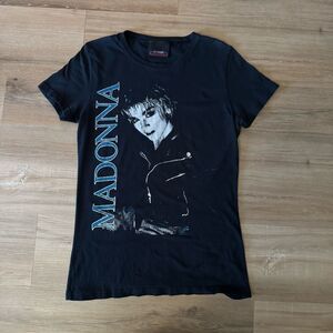Y2K Live Nation Women's Size L Madonna Fitted T Shirt Black Retro Photo Graphic